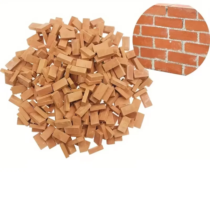 150Pcs 1:16 Scale Miniature Bricks Realistic Clay Bricks for Architectural Model Making Tabletop Sand Tray Landscape Supplies
