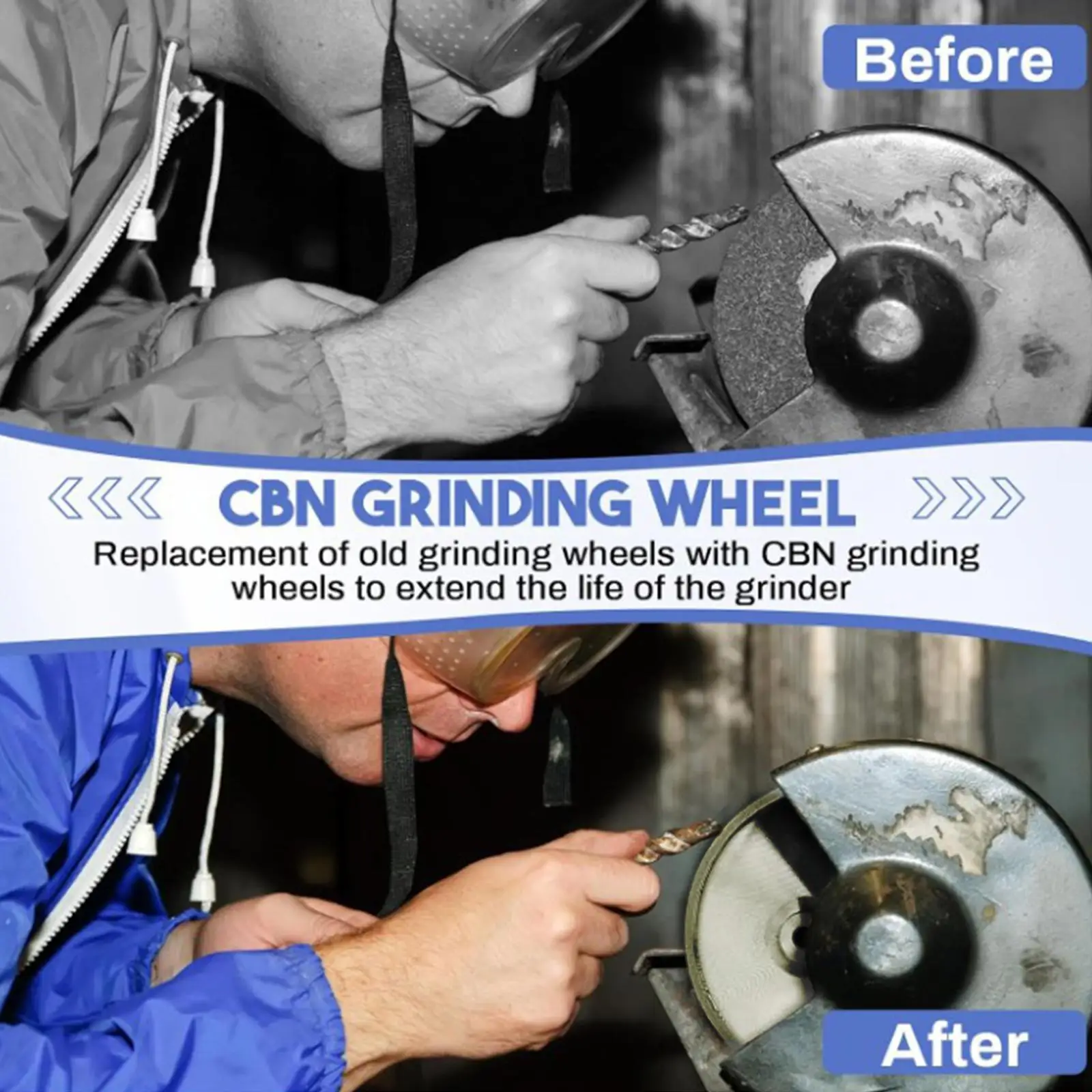 Cbn Grinding Wheel Flat Sanding Wheel Accessory 180 Grit 1"Wide 8 inch for