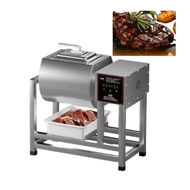 Commercial Vacuum Meat Tumbler & Brine Injector Machine, Marinating Mixer for Chicken Beef Jerky Fish Poultry Restaurant