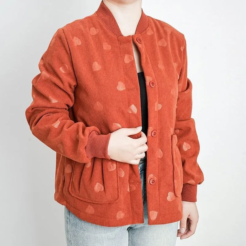 Women's Clothing Autumn Winter Fleece Lining Thickened Cotton Coat Warm Retro OuterwearCasual Versatile Parkas Winter Jackets