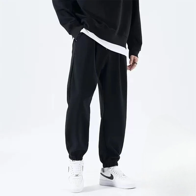 

Sweatpants for Men Black Fleece-lined and Extra Thick Harem Plain Trousers Y2k Cool Deals Elegant High Quality Man Sports Pants