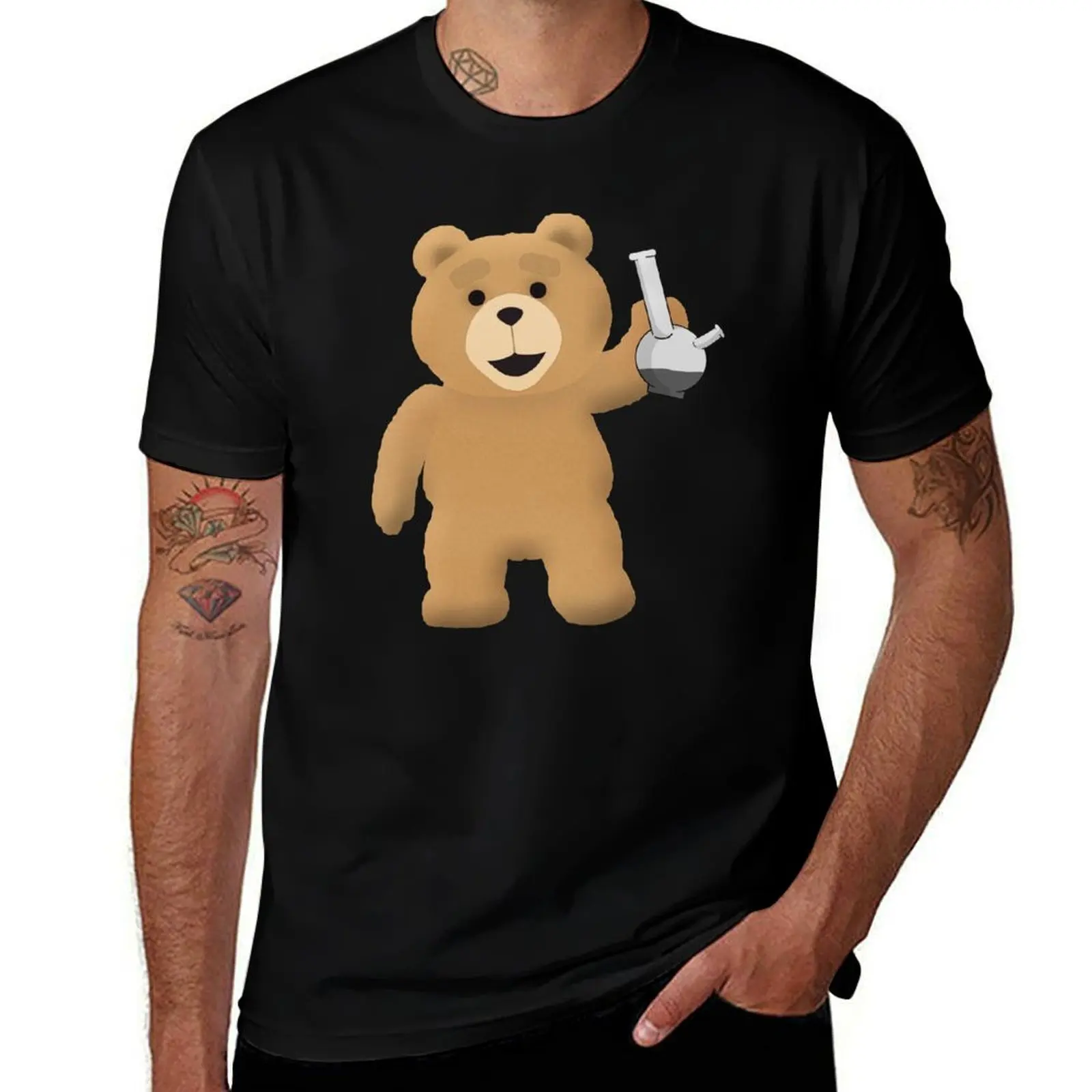 Ted with bong T-Shirt Sporty Breathable Short Sleeve T-Shirt