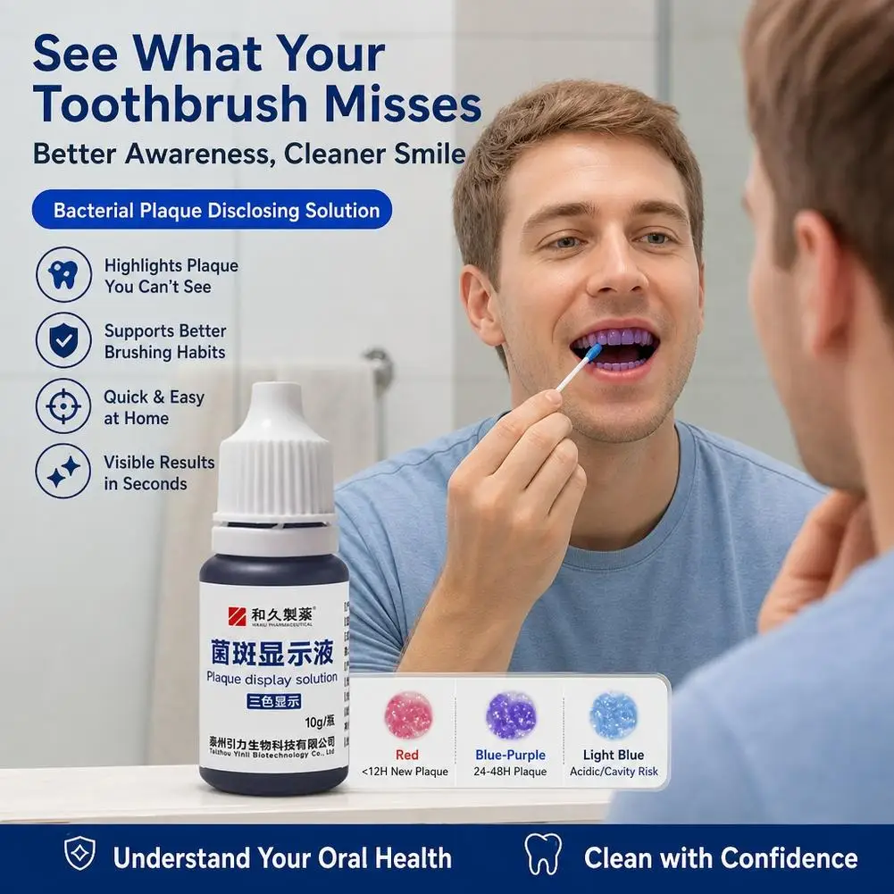 Dental Plaque Indicator Tablets Teeth Plaque Dye Detector Disclosing Pill for Kids Adults Purple Chews Showing Checker Oral Care