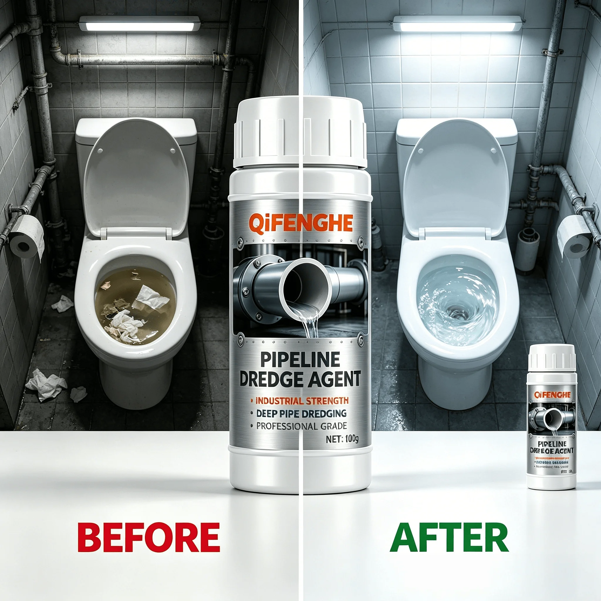 Pipeline Dredge Agent Deep Pipe Dredging Powder, Unclog Deodorize All Household Drains, Restores Pipe Flow Hygiene