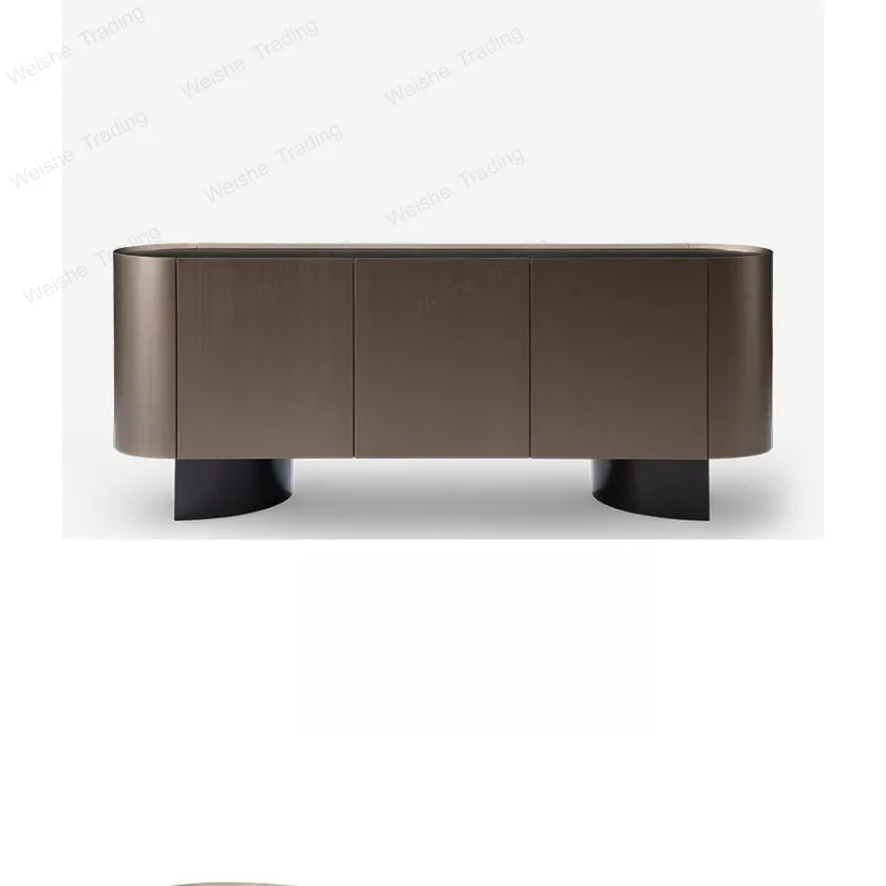 

Italian minimalist style dining side cabinet living room multi-functional locker advanced rock slab home