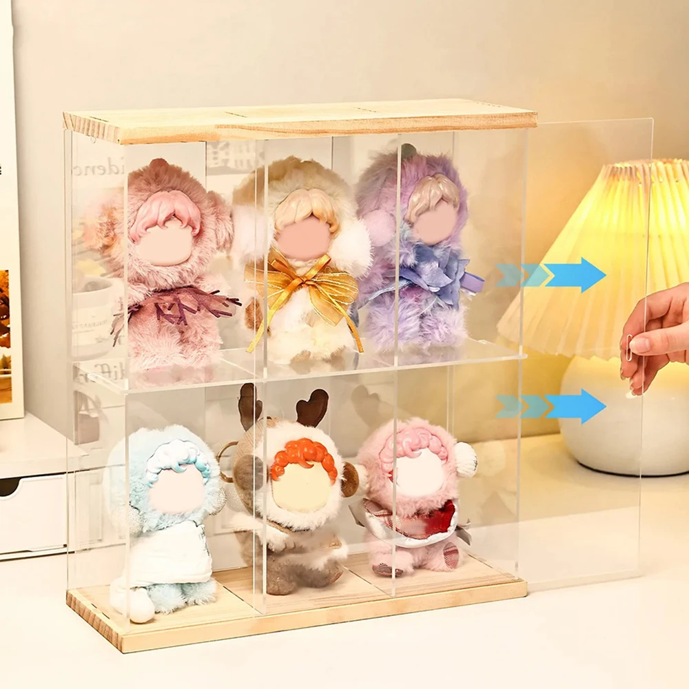 

Acrylic Blind Box Storage Display Box Doll Figurine Transparent Display Dustproof Wood-based Showcas Perfume Storage Holder
