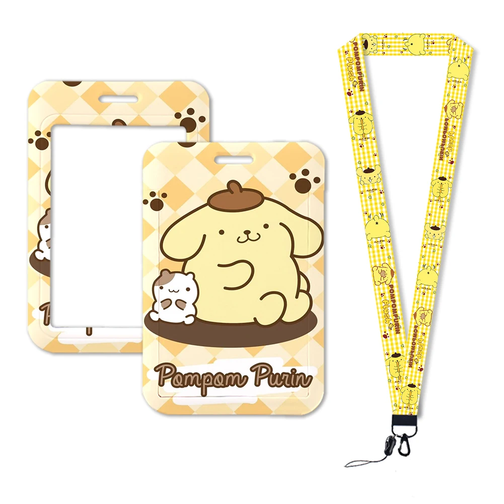 W ID Card Straps Badge Holder Pompom Purin Credential Holder Lanyard Neck Strap for Key Keyrings Accessories