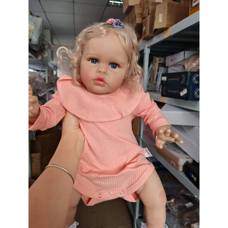 

60 см кукла реборн для маленьких девочек Элли, высококачественная кукла ручной работы с очень подробной 3D-кожейкой