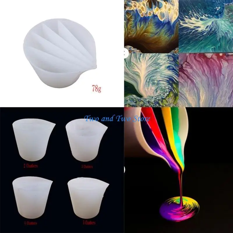 HX6F Clear Silicone Epoxy Resin Mixing Cups Distribution Measuring Cup DIY Epoxy