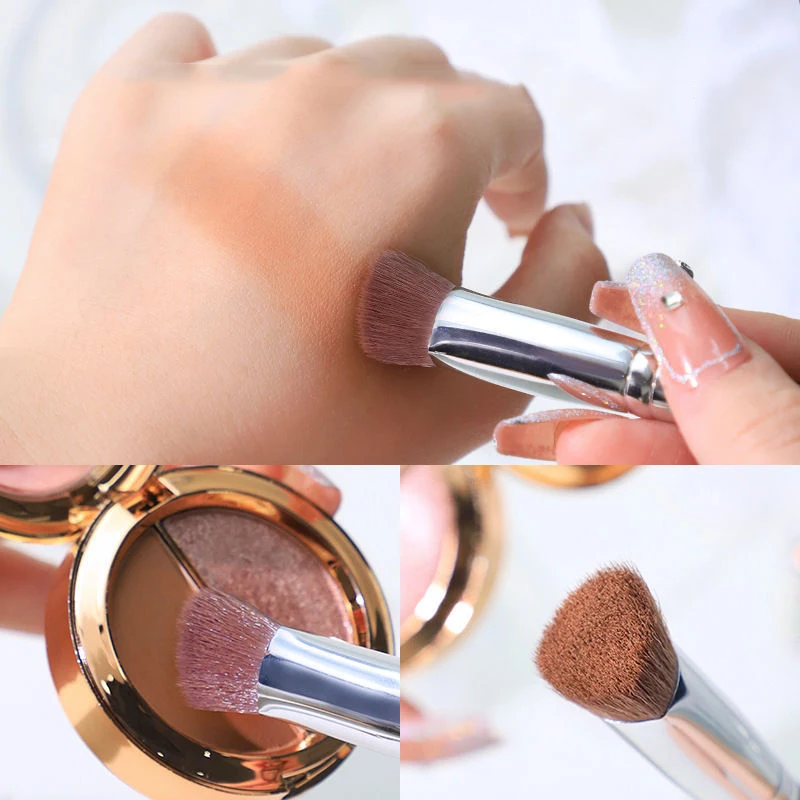 แปรงเน้นข้อความบนใบหน้ามุมสามเหลี่ยมคอนซีลเลอร์แปรงสําหรับ Dark Eye Circles จุดปกปิด Make Up Tools สําหรับผู้หญิง