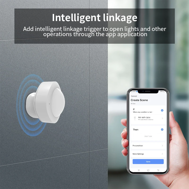 Mini Smart Motion Detector Sensor Human Body Infrared Sensor Anti Theft Tuya App Remote Control Wireless Motion Detector