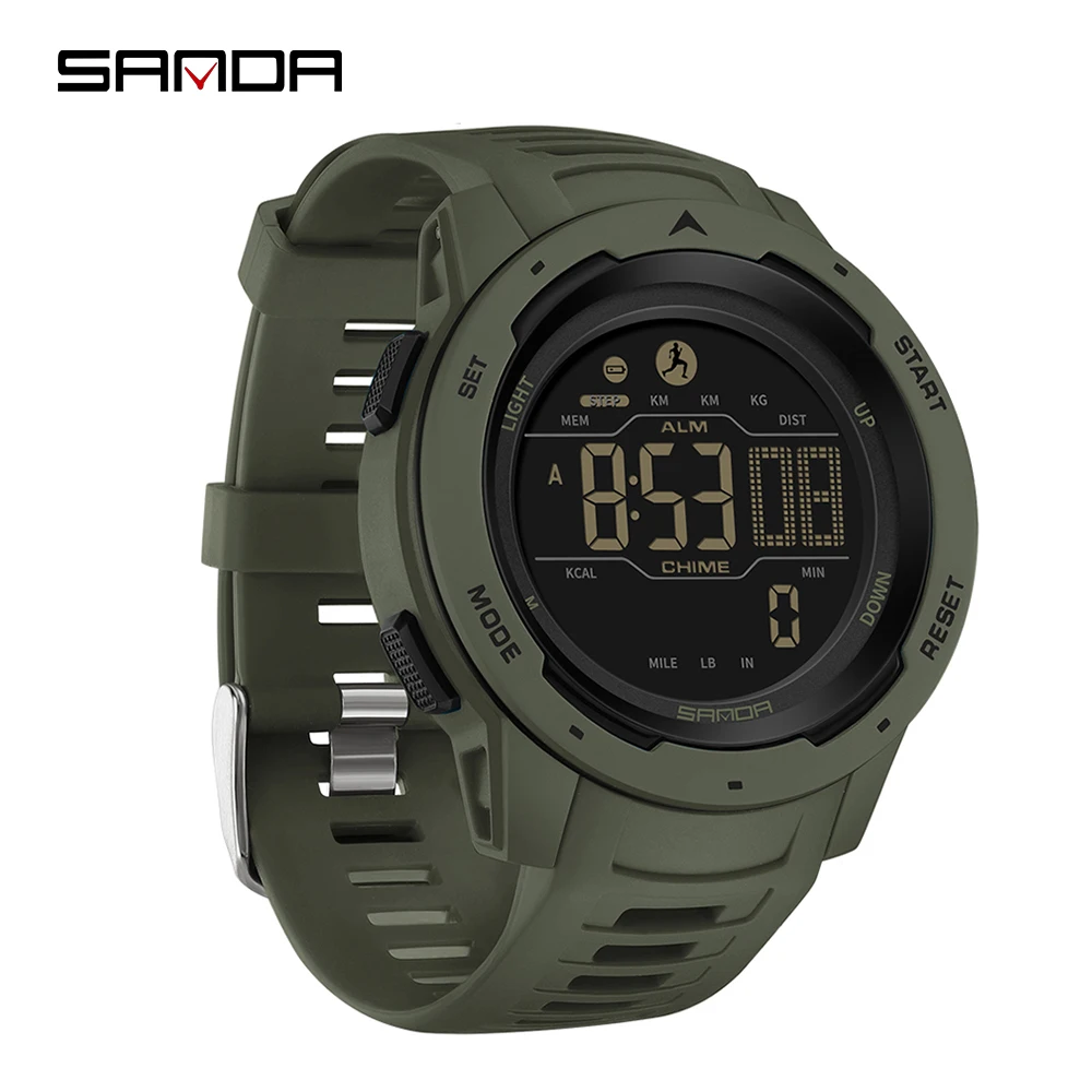 

Sanda Top Brand Men Watches Sports Passometer Calories 50m Waterproof Led Digital Watch Military Wristwatch Relogio MasculinoT