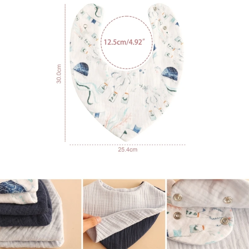 3ชิ้น/เซ็ตStylish & Practical Baby Drool Bibsผ้าพันคอเด็กBreathable Bibsผ้ากันเปื้อนเด็กปรับSnapsทารกแรกเกิดชุดของขวัญ