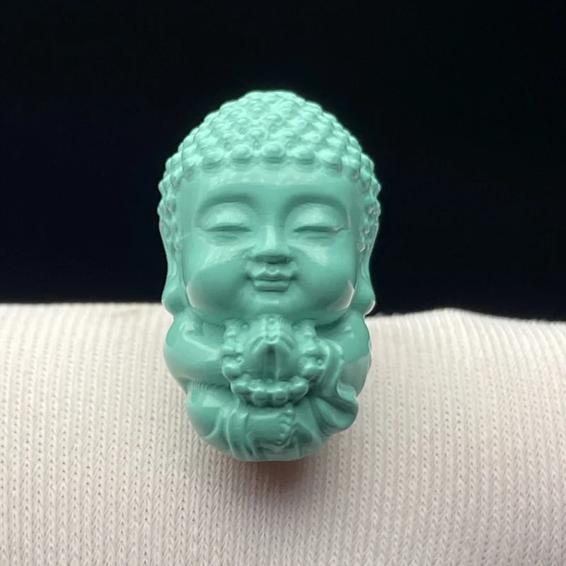 High Porcelain Yajiaoshan Material Turquoise Buddha Back Cloud Pendant Cultural Bracelet Necklace