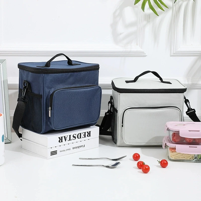 Insulated Lunch Bag Double-Layer Insulated Cooler Bag Stylish Multi-Functional Portable Travel Storage Bag Picnic Thermal Bag