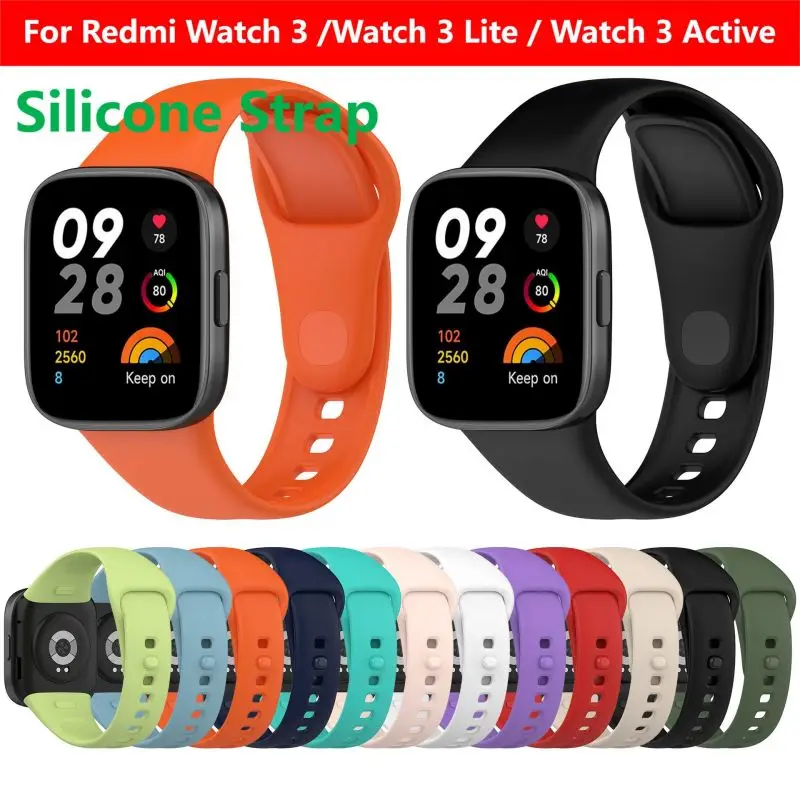 Correa de silicona para Redmi Watch 3, reloj 3 Lite, reloj inteligente activo, pulsera para Xiaomi Redmi Watch 3