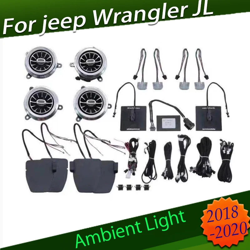 

LED Ambient Light Fit for jeep Wrangler JL 2018-2020 Turbine outlet Front air condition vent inlet Interior