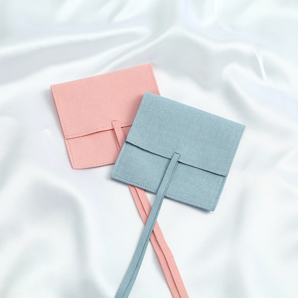 50Pcs Microfiber Velvet Jewelry Pouches With Ribbon Multipurpose Storage Bags for Cosmetics Candies Earphones & Small Item