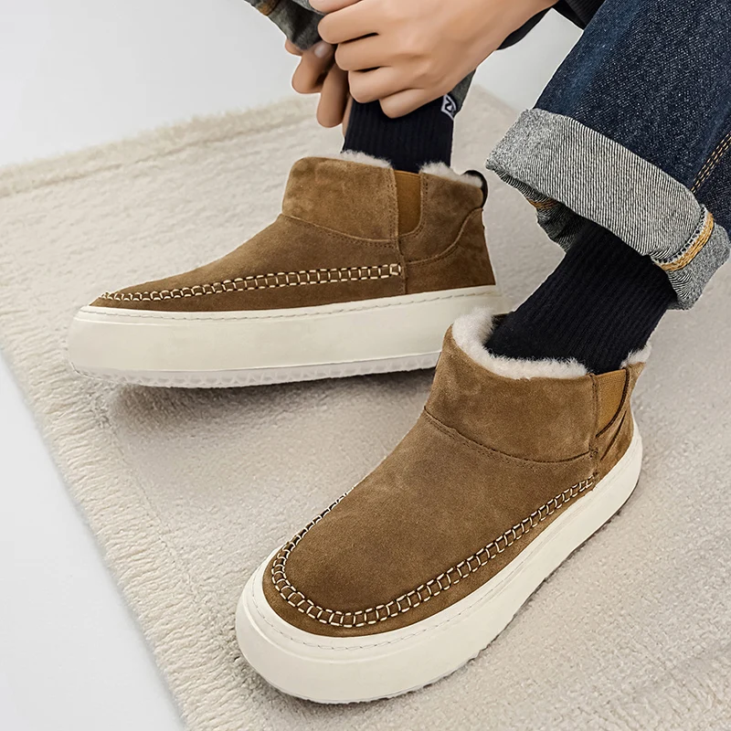 عرض ساخن لعام 2025 أحذية الثلوج الشتوية عالية الجودة للرجال أحذية سميكة عالية الجودة للراحة الخارجية والدفء والترفيه مقاس 39-44 #4