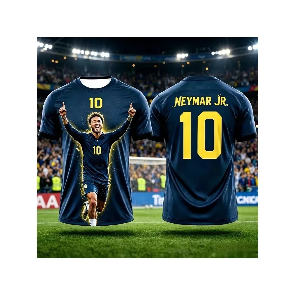 

26 New Summer Men's T-shirts # Neymar Size 10 # Breathable Quick Drying Outdoor Sports Casual Children's Short Sleeves