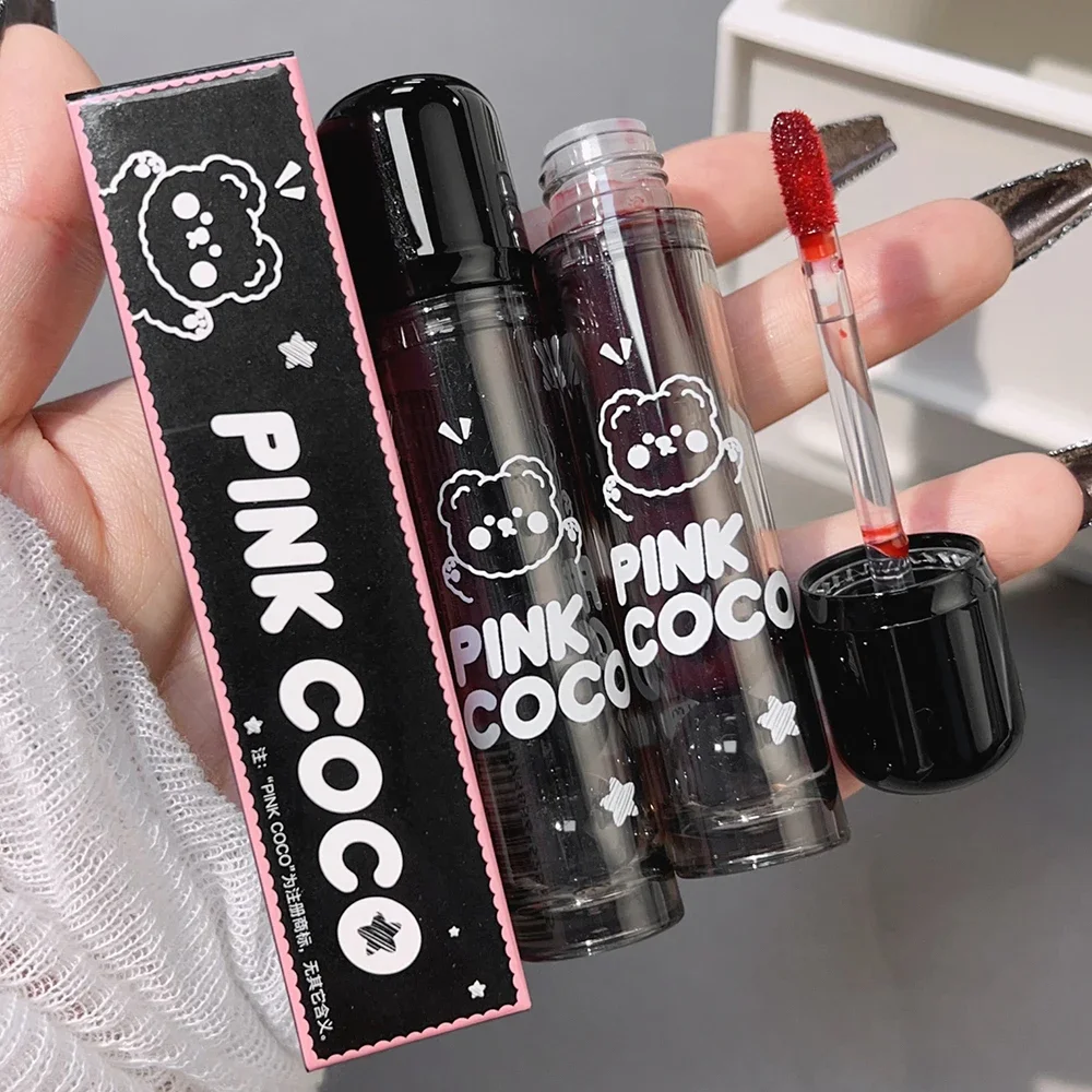 PINK COCO Punk jugo rojo brillo de labios espejo líquido de larga duración impermeable hidratante Sexy labio rellenador lápiz labial cosméticos para labios