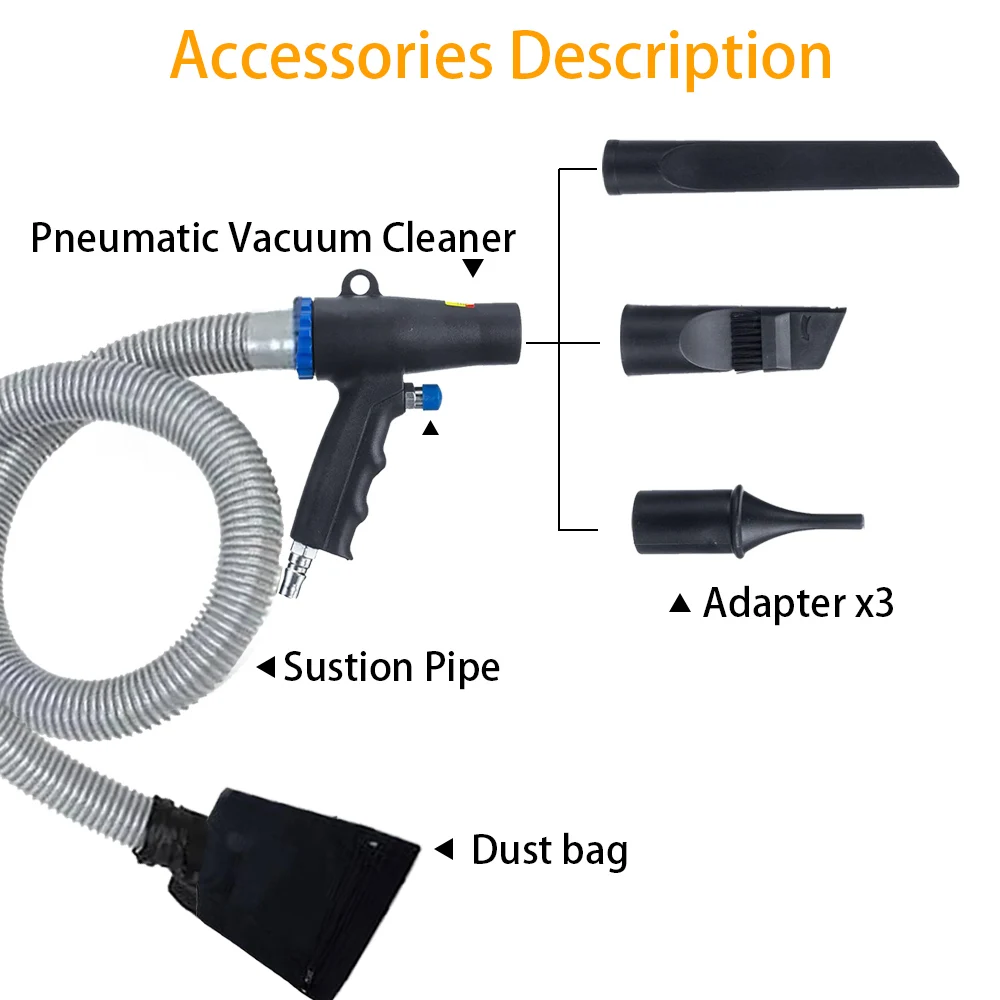 

2 в 1, воздушный компрессор, двойная функция, воздушный вакуумный пистолет, комплект, пневматический пылесос, инструмент, автомобильный пылесос