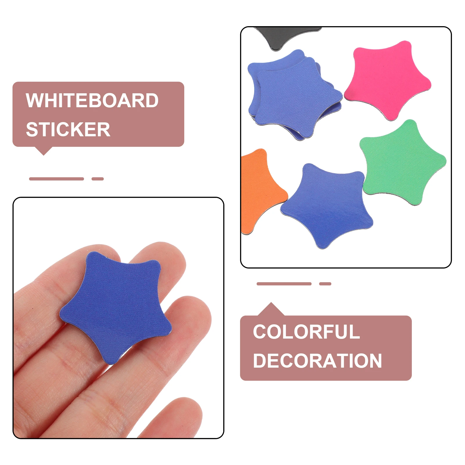 

30pcs Star Shaped Magnetic Decorations for Classroom Fridge Whiteboard Small Soft Colors Blue Green Red Yellow