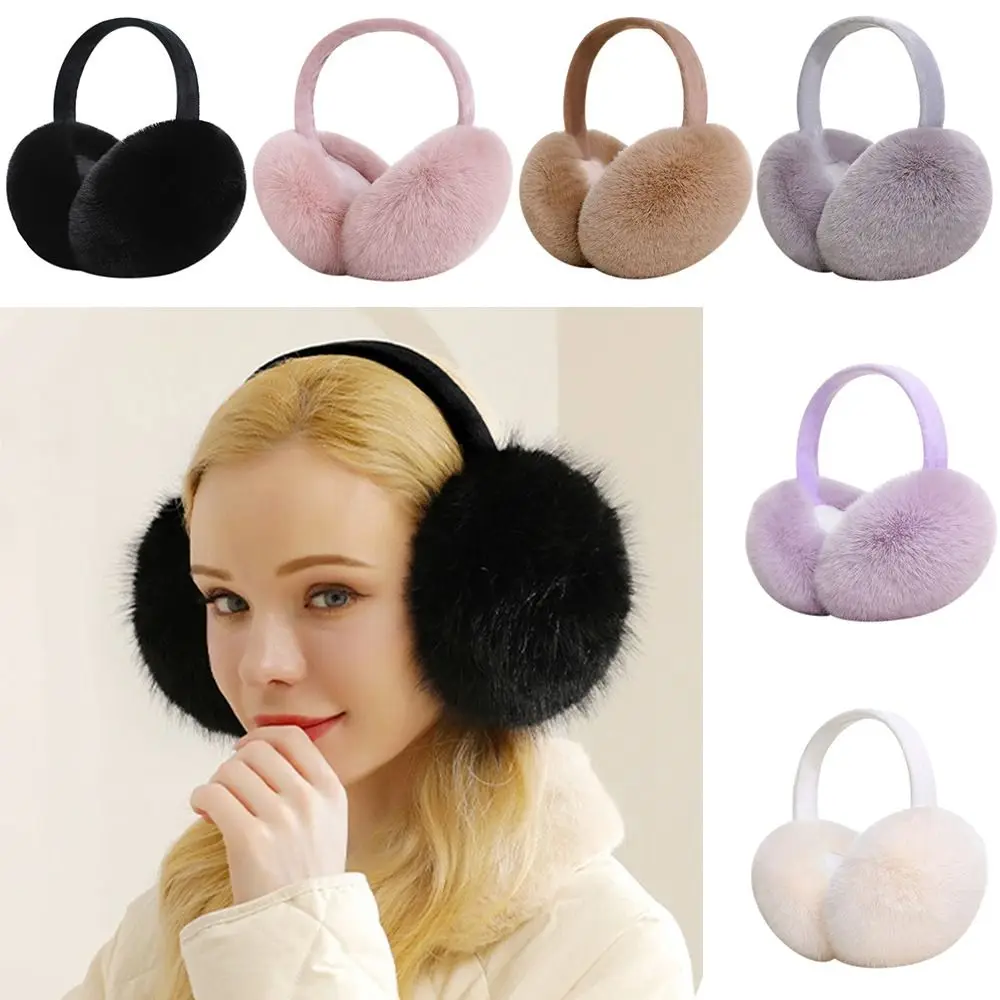 Fashion Plush Ear Warmer Anti-Freeze Collapsible Ear Cover Thickening Keep Warm Ear Muffs for Women Girls