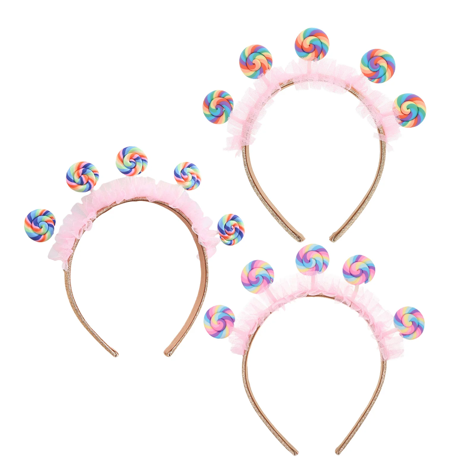 

Набор из 3 заколок для волос в стиле конфет: милые повязки на голову для детей, удобные для ношения на весь день, идеально подходят для вечеринок