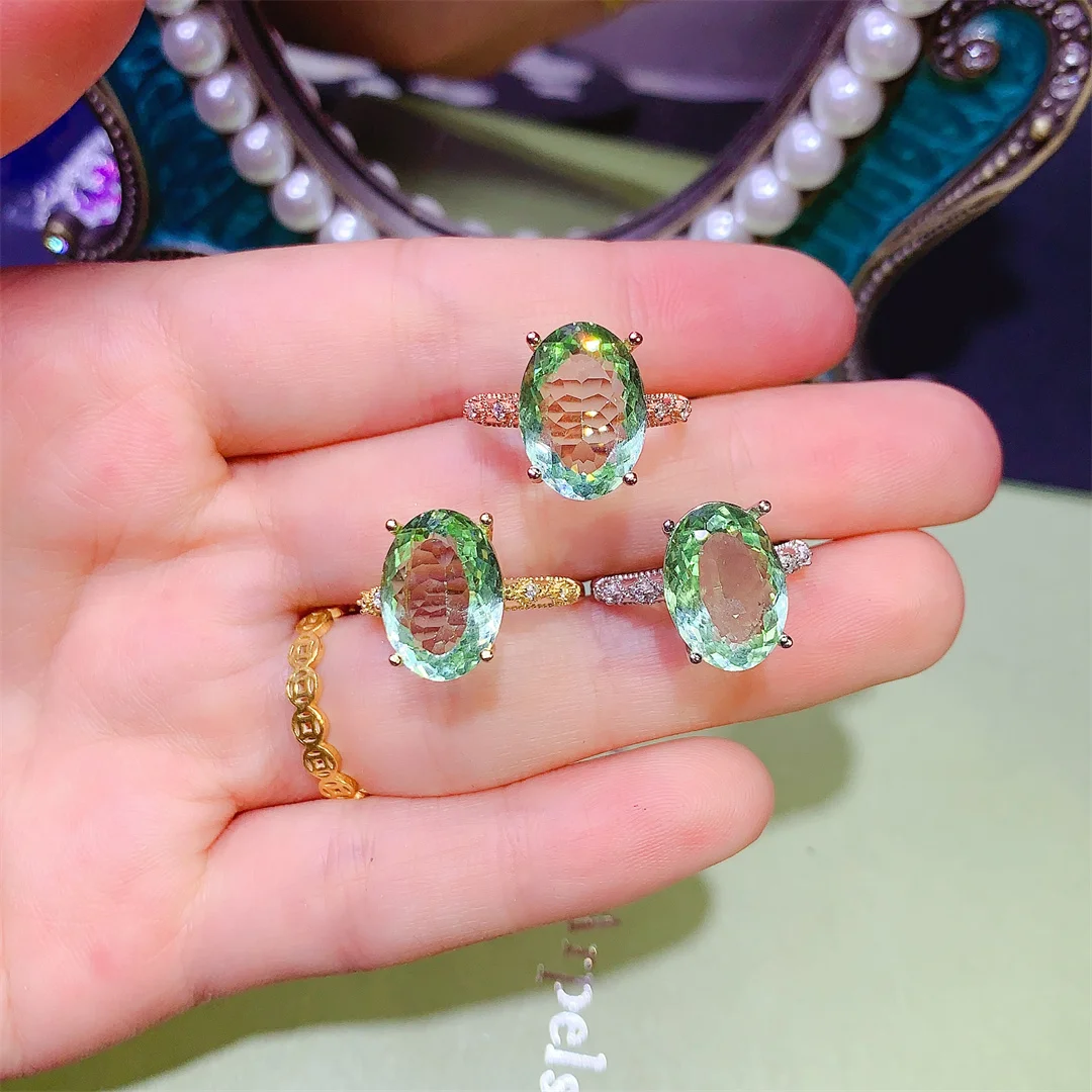 

Sophisticated Natural Green Crystal S925 Ring Elegant Modern Jewelry Thoughtful Gift Ones Handicrafts