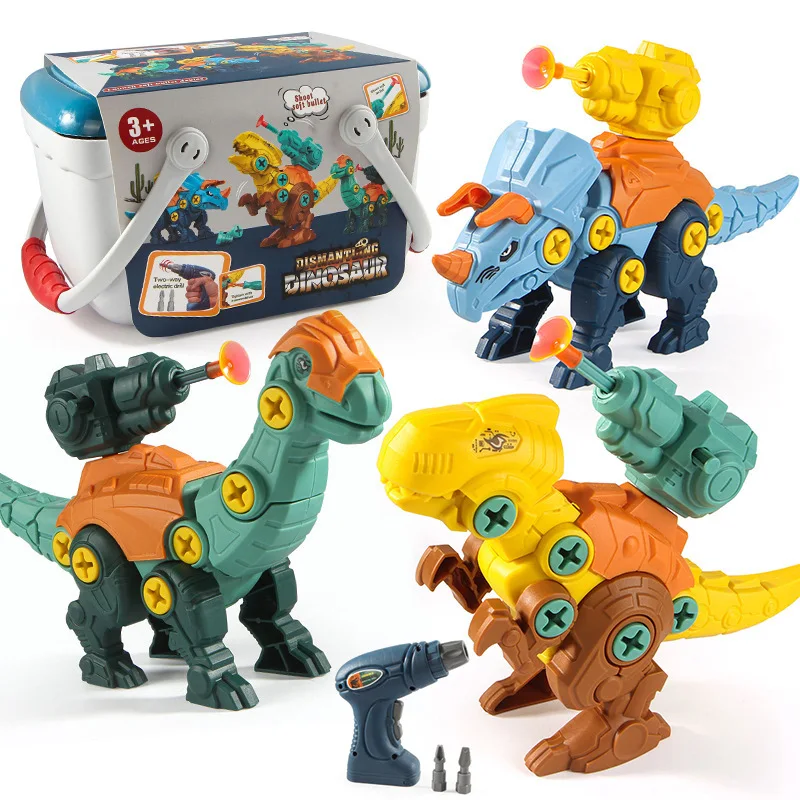 Kinderbausteine, pädagogisches Dinosaurier-Spielzeug, Demontage, mehrfarbiges Tyrannosaurus Rex-Schraubenentfernungswerkzeug ohne Batterie