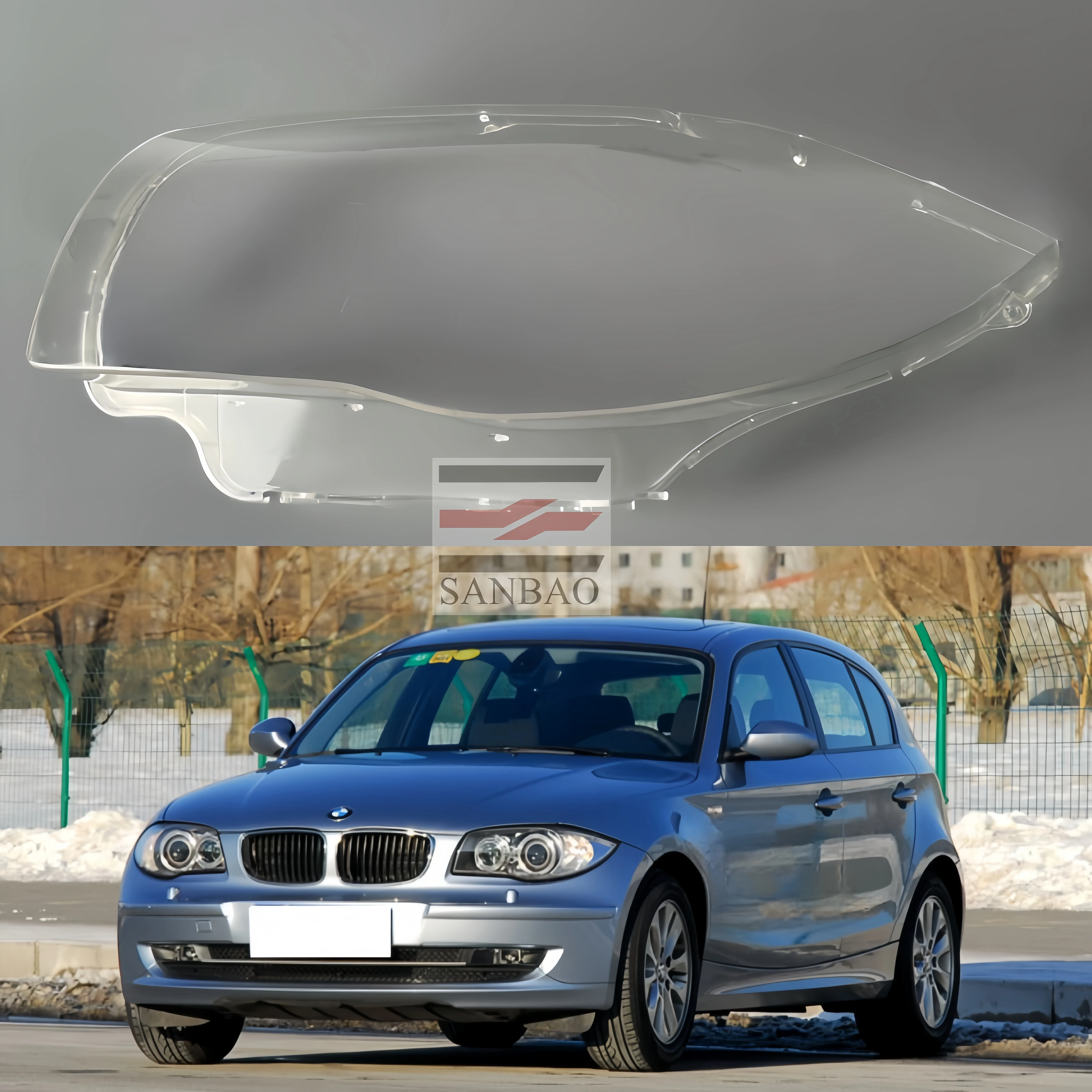 غطاء المصباح الأمامي الزجاجي الواقي الجديد المباشر لسيارات BMW 1 Series E87 2007-2011 غطاء عدسة المصباح الأمامي