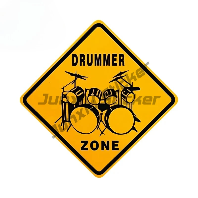 

Cool Drummer Zone Car Sticker Attractive Warning Sign Camper ATV Window Decal Simple Sunscreen Car Door Protector