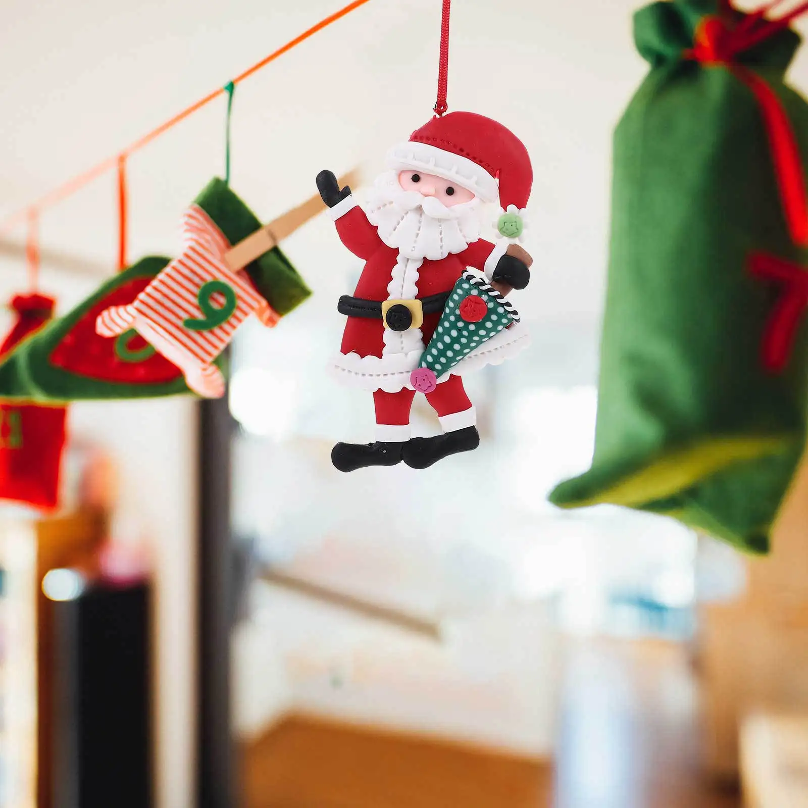 

Cute Santa Claus Christmas Tree Hanging Ornament Handmade Xmas Decoration Party Hanging Decor Christmas Tree Ornaments