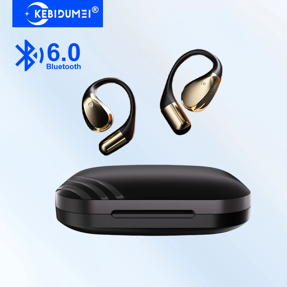 

Open-Ear Earphones Bluetooth 6.0 Ear Hook Headphones True Wireless Headsets HiFi Stereo Waterproof Sports Earbuds Bass Boost
