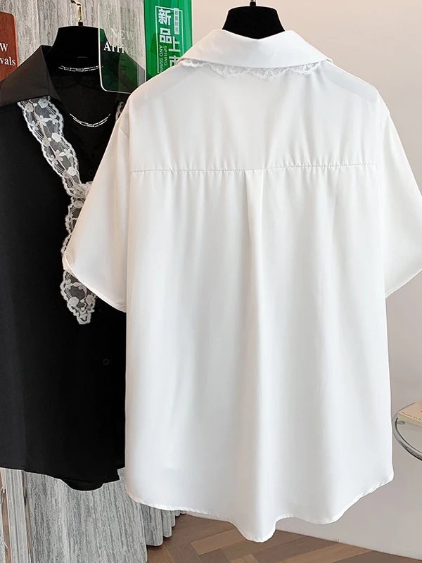 Plus Size Damen Casual Ort Sve irt Sommer 2025, Design Sensation, lockere Passform, vielseitiges Top, Pendeln, reine Farbe