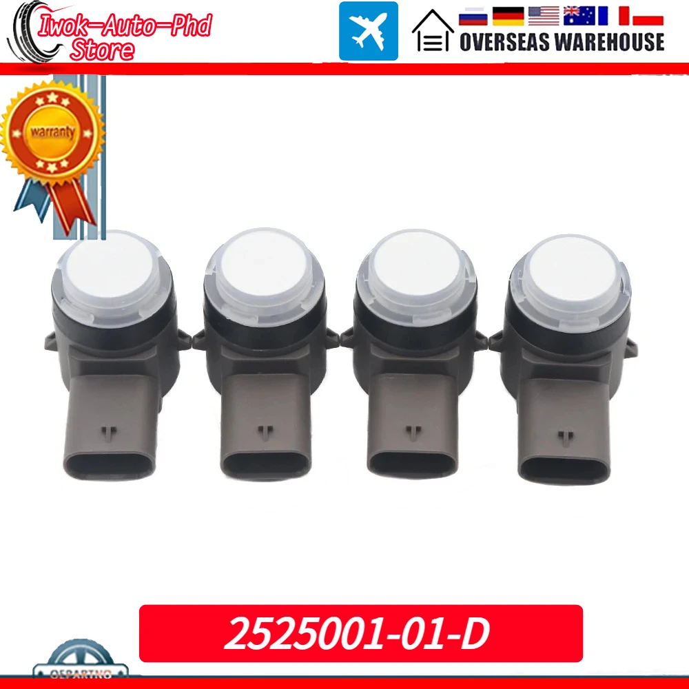 For Tesla Model S/X/Y 252500108A 252500113D 2525001 Ultrasonic Backup Bumper Assist Radar PDC Parking Sensor White 2525001-01-D