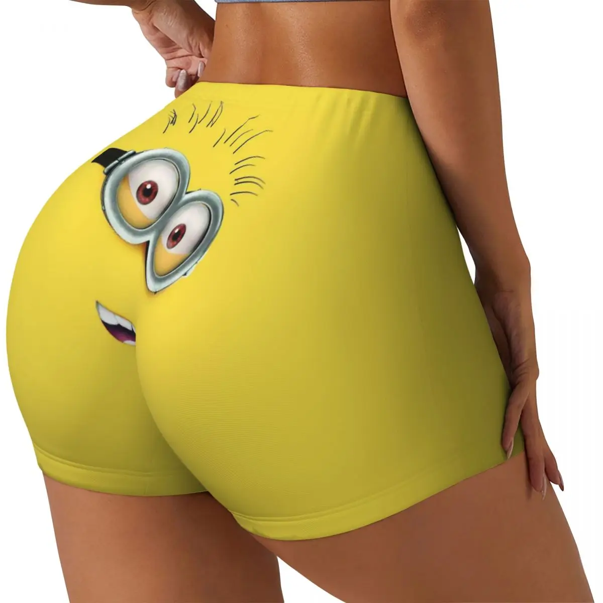 Custom Minions Gym Volleyball Biker Shorts Women Manga Workout Yoga Shorts