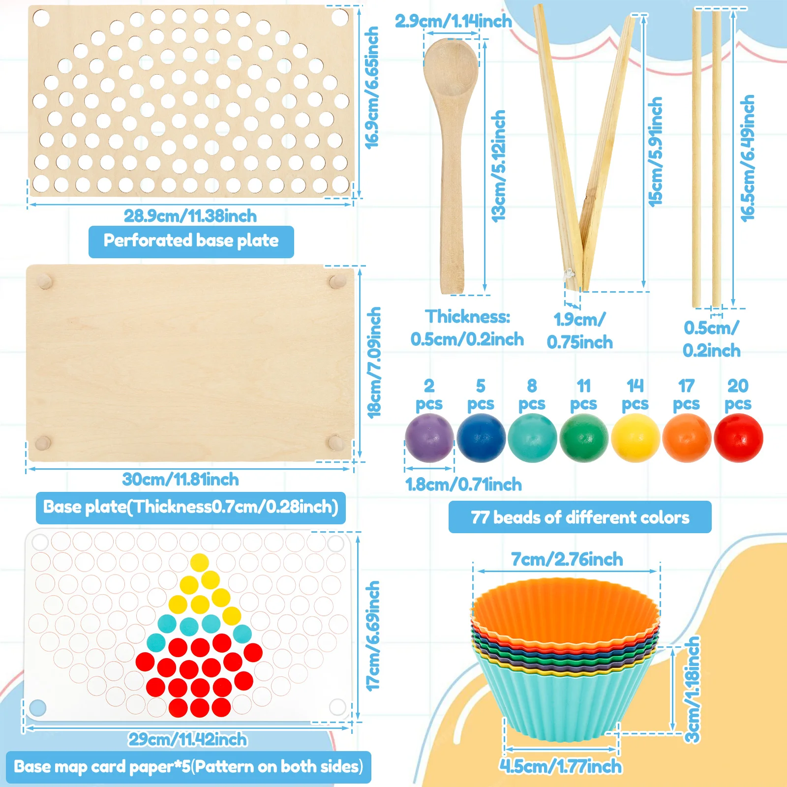 لعبة الخرز الخشبية لعبة التعليم المبكر لعبة مونتيسوري تصنيف الألوان مشبك التعلم لمرحلة ما قبل المدرسة لعبة معركة الخرزة للأطفال