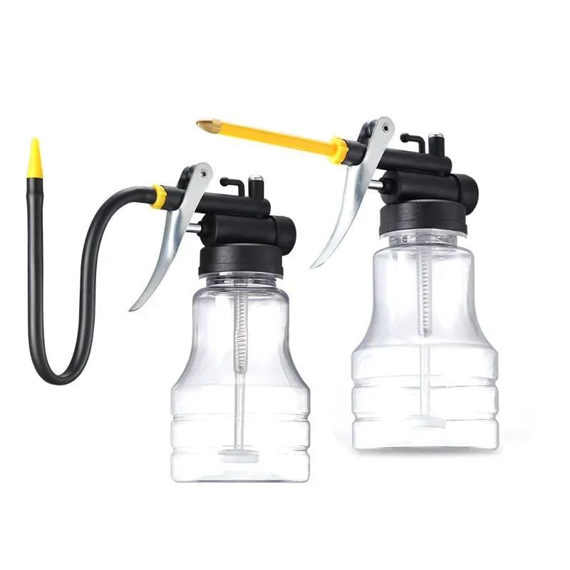 New 250ml Transparent Oil Can Oiler Lubrication Oil Plastic Machine Pump High Pressure Pump Oiler Grease Gun