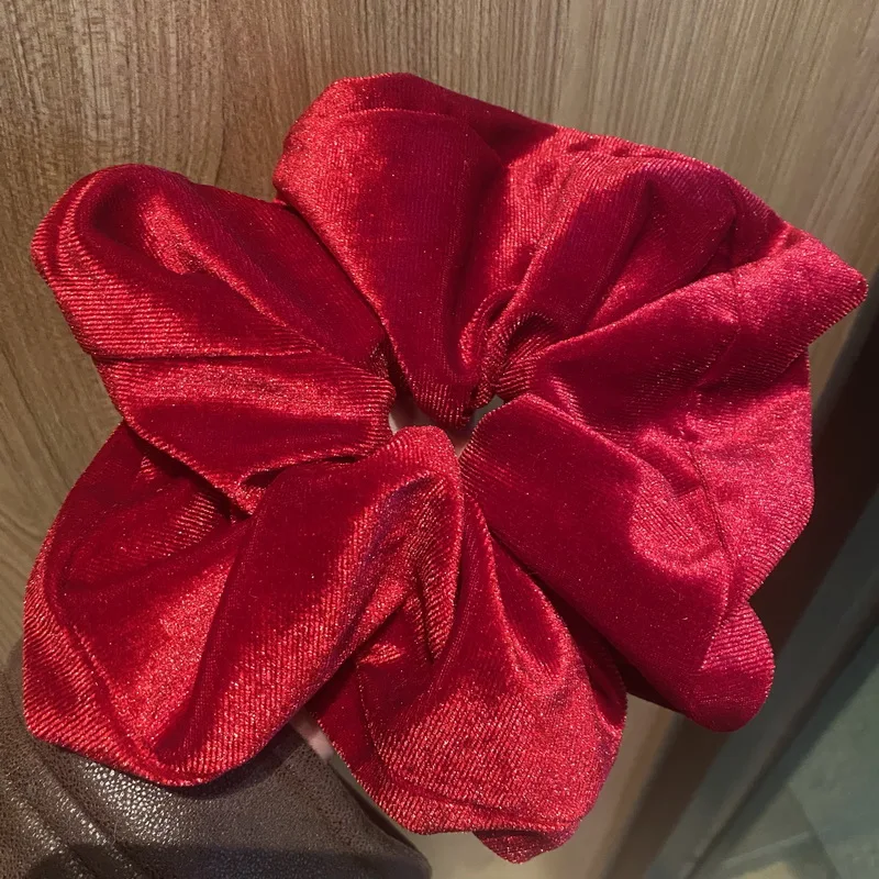Korea Samt Scrunchie Übergröße für Frauen rotes Haar Gummibänder Mädchen elastisches großes Haargummi Erwachsene Maxi Scrunchies Haarschmuck – Detail 7