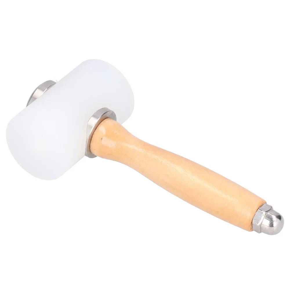 Length 19cm Leather Carving Hammer Different Colored Handles Wooden Handle Nylon Craft Mallet Leather Stamping Tool