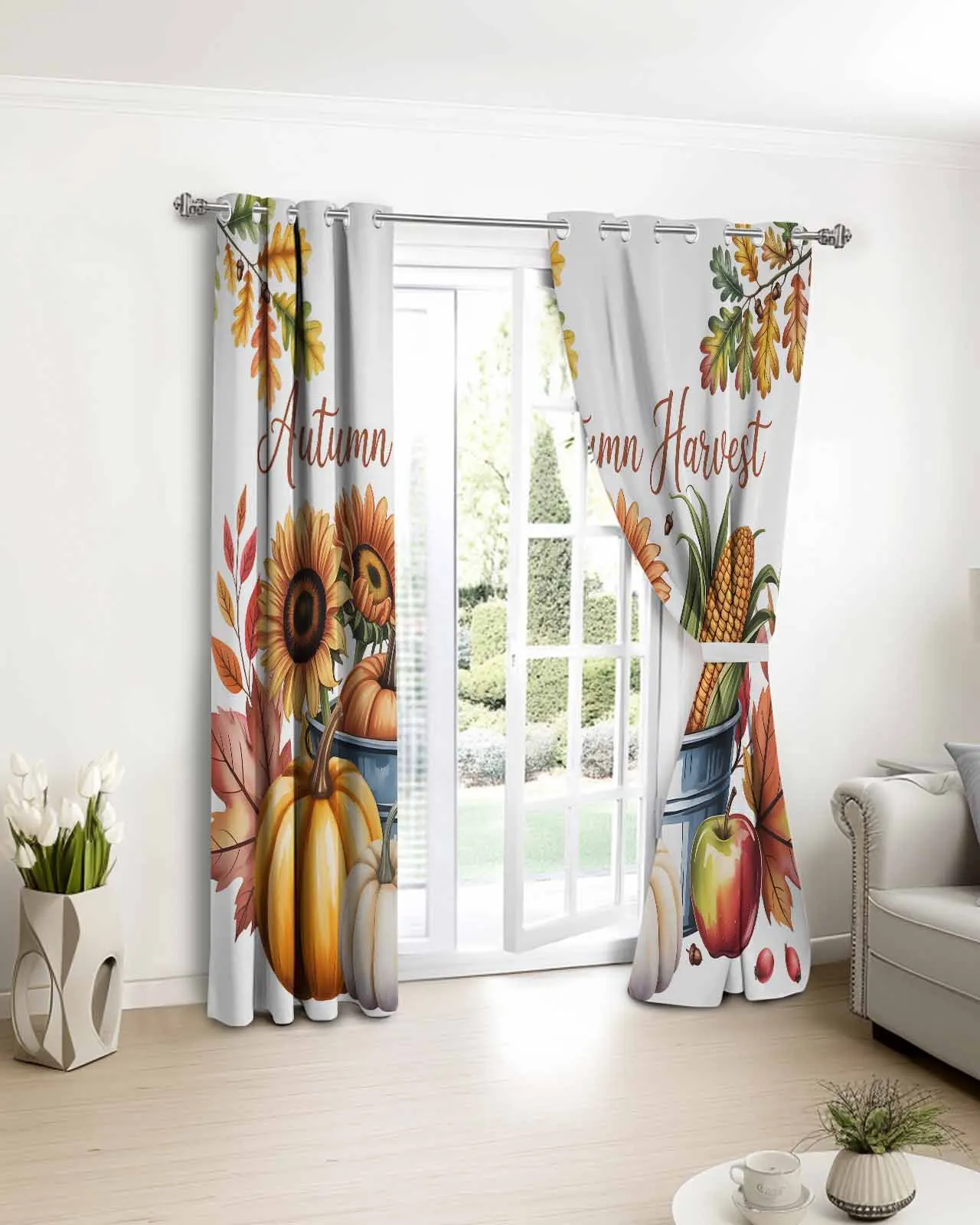 

Thanksgiving Harvest Pumpkin Curtains For Kitchen Bedroom Window Treatment Curtains for Living Room Home Decor Drapes