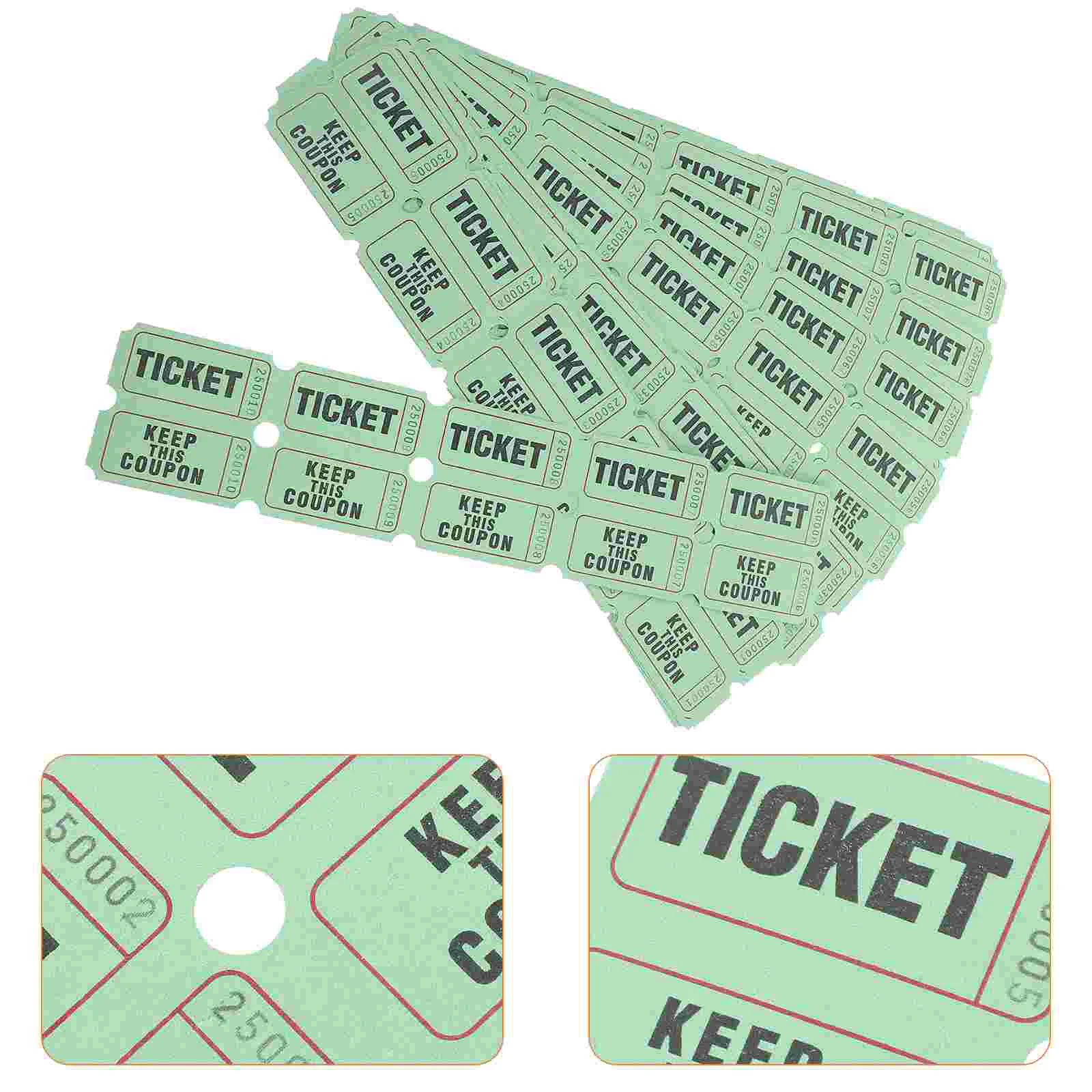 

100 Pcs Ticket Raffle Tickets Single Lottery for Concert Party Festival Paper Events Travel