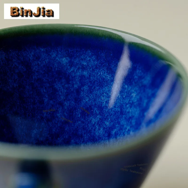 60ml Sprinkle Blue Glaze Teacup Handmade Tea Bowl Beautiful Tea Cup Tea-tasting Personal Cup Jianzhan Master Cups Tableware