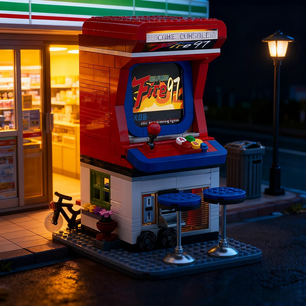 مجموعة مكعبات صغيرة لكشك الهاتف المعماري الجديد، مجموعة نماذج الهندسة المعمارية الحضرية، لعبة جذعية ممتعة للأطفال، هدية عيد ميلاد مثالية