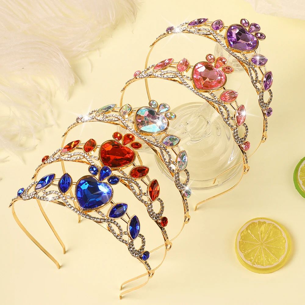 

1 Piece of Multi-Color Heart High-End Luxury Crowns, Suitable for Teenagers’ Birthdays, Wedding Party Gifts