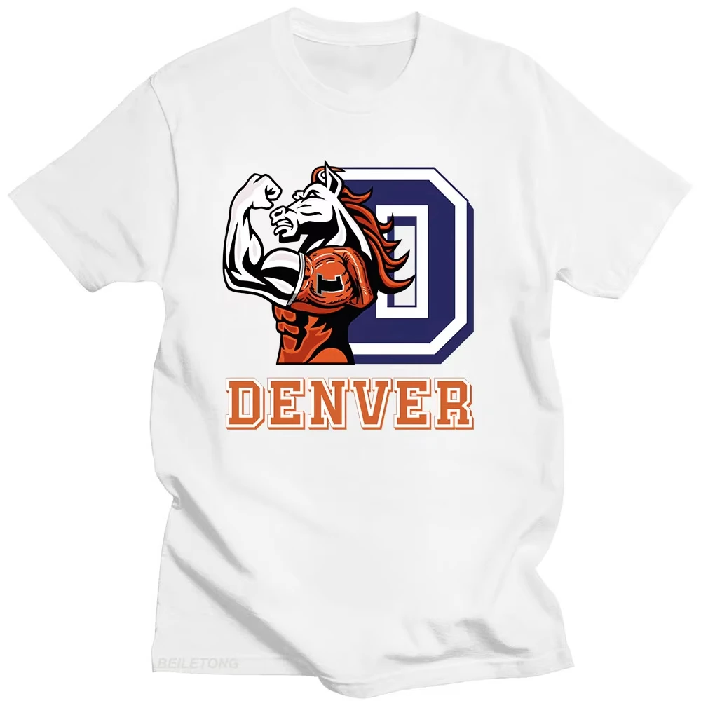 2026 Denver Broncos T-shirt Graphic Printing Cotton Casual Tee-shirt Short Sleeve Ball Game Tshirt R
