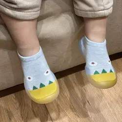 Cartoon Toddler Shoes Animal Pattern Non-slip Silicone Sole Baby Floor Socks Breathable Casual Cotton Baby Boys Girls Shoes