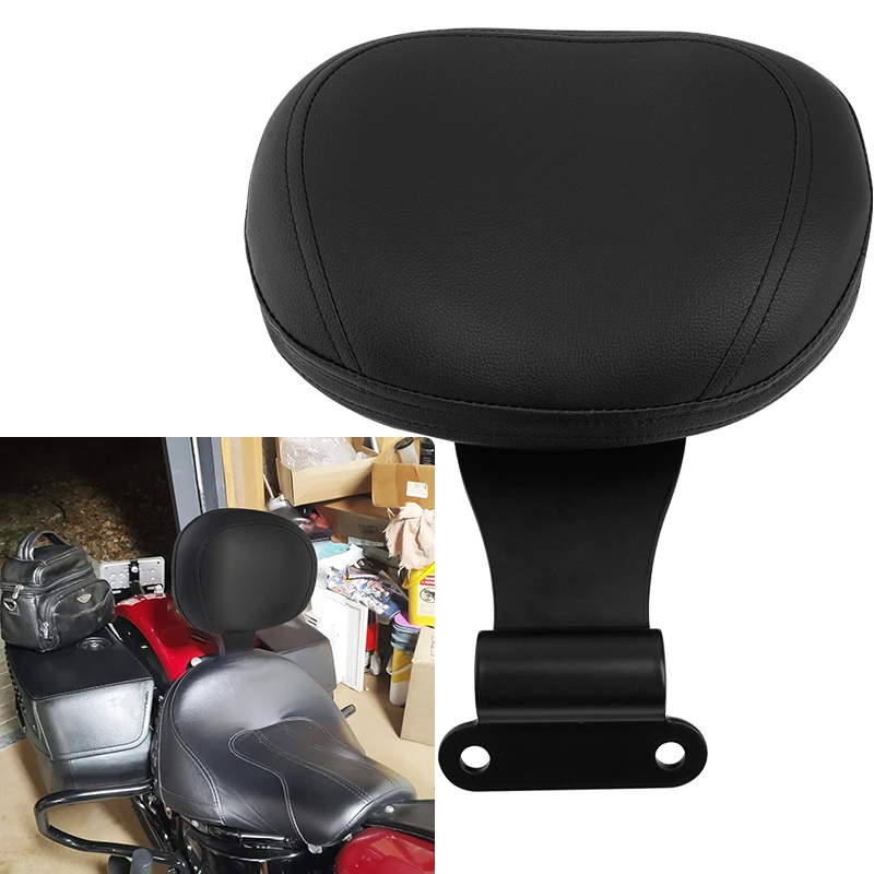 Motorcycle Black Leather Driver Rider Backrest Seat Cushion Pad For Honda VTX 1800 VTX1800 Accesorios Moto